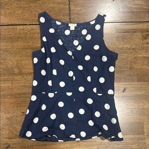 J. Crew Blue Sleeveless Scoop Neck Peplum Tank Top